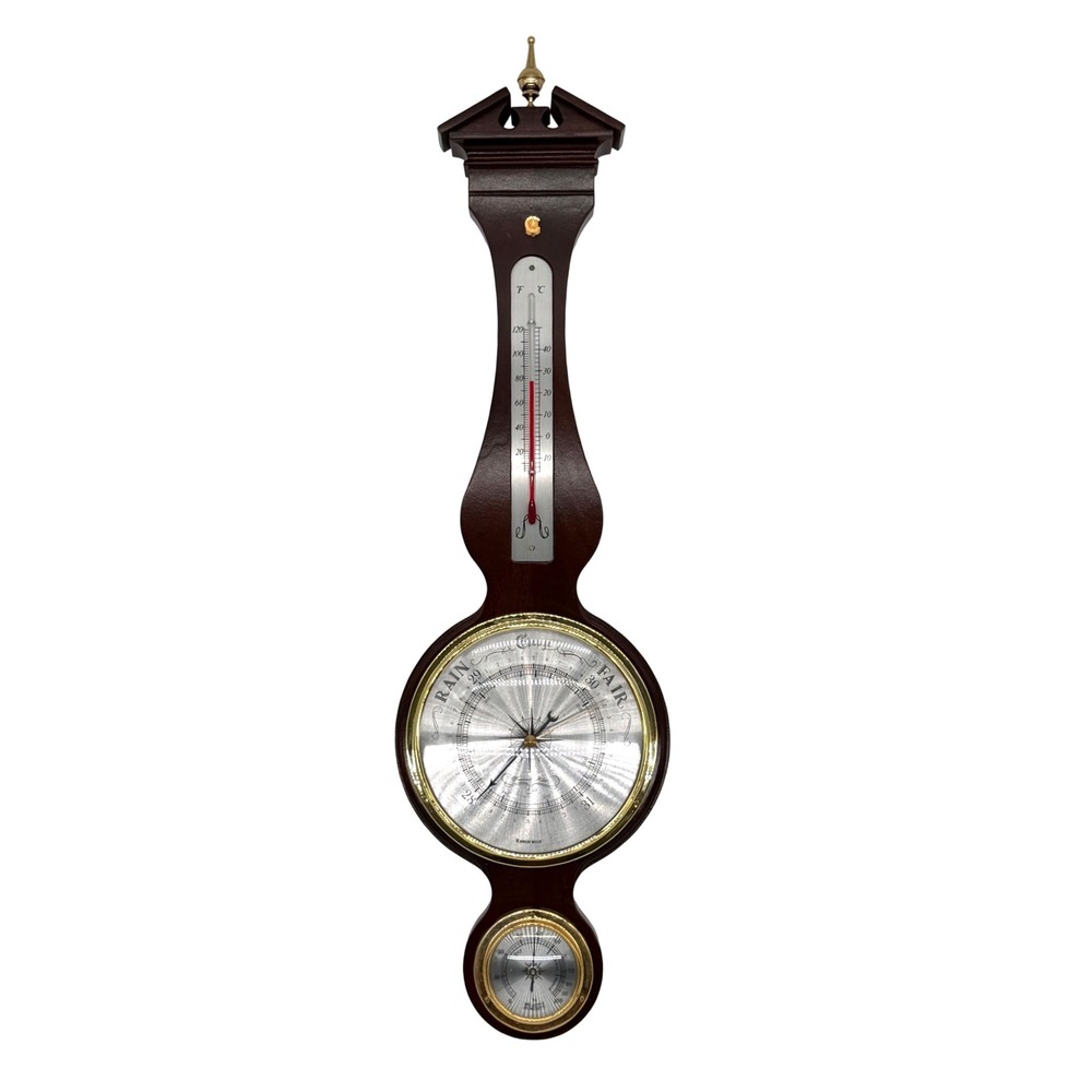 Howard Miller 612-712 Wall Barometer Thermometer Hygrometer Mahogany Finish
